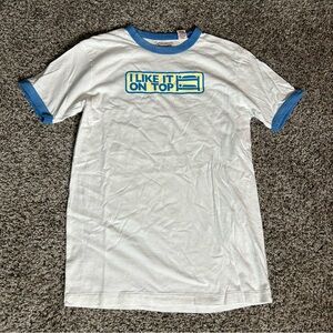 Vintage Abercrombie and Fitch Shirt Men Small White Banned I Like It On Top Rare